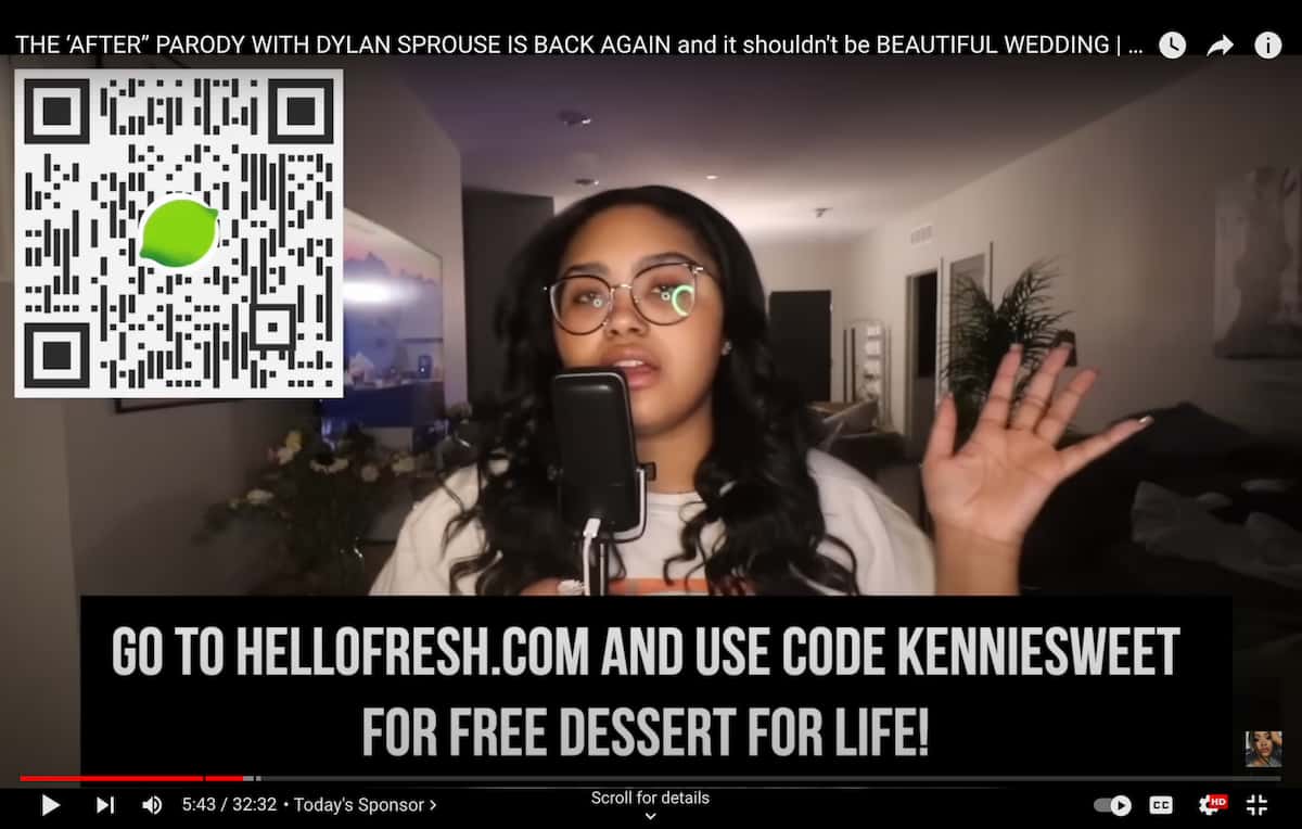 example of an influencer giving a promo code to viewers